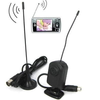 Mini Wireless Camera with 704 x 576 (PAL) CMOS and UHF TV Receiving Function